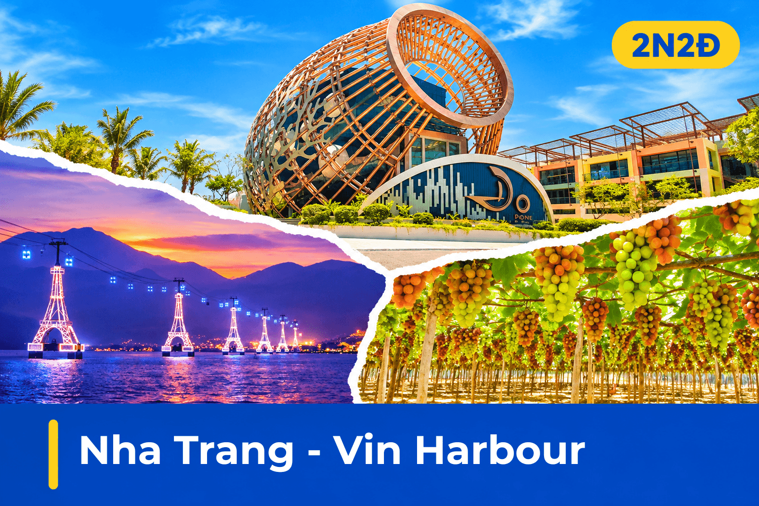 Tour Nha Trang 2N2Đ | VinHarbour, Nhà Hát Đó, Bãi Tiên